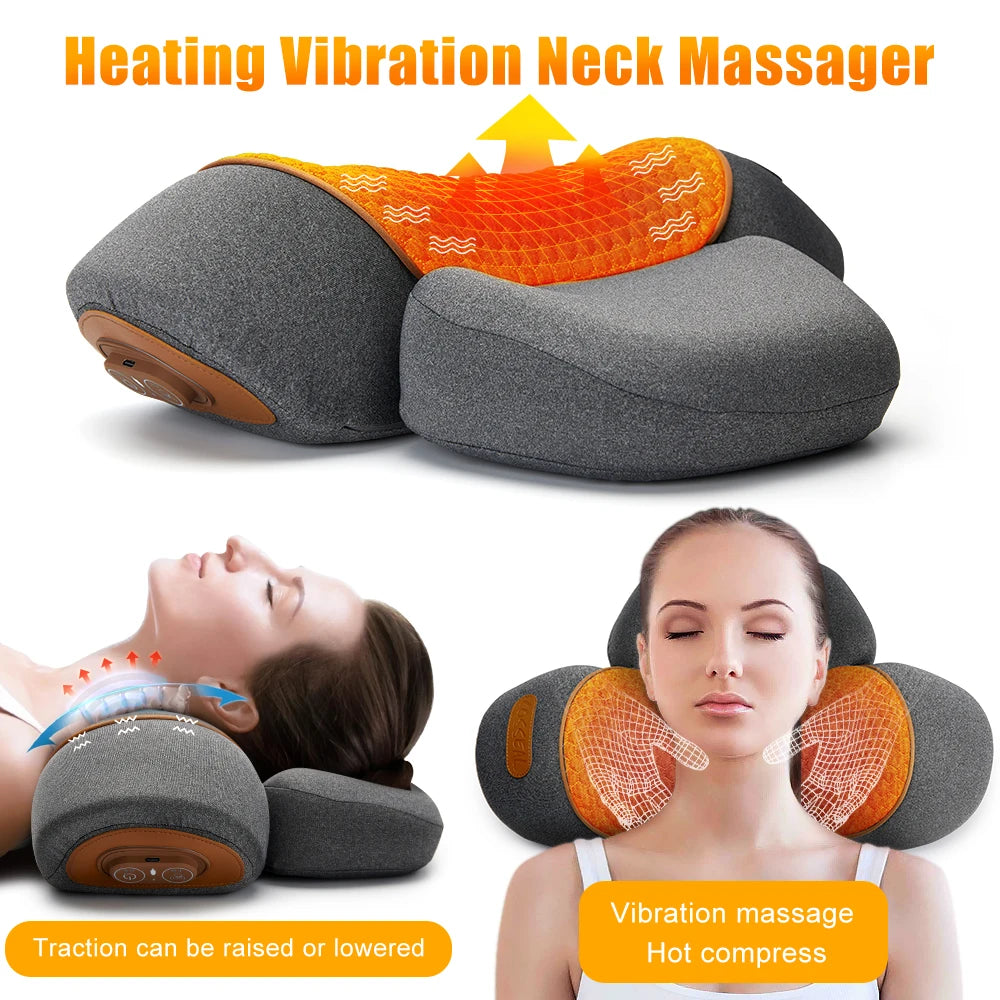 LUMEROA NeckRelief heated cervical massage pillow